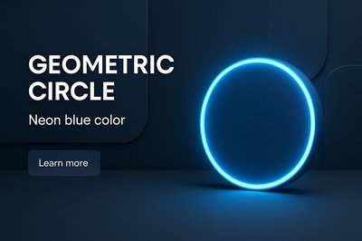 Modern Geometric Neon Circle Design on Dark Background