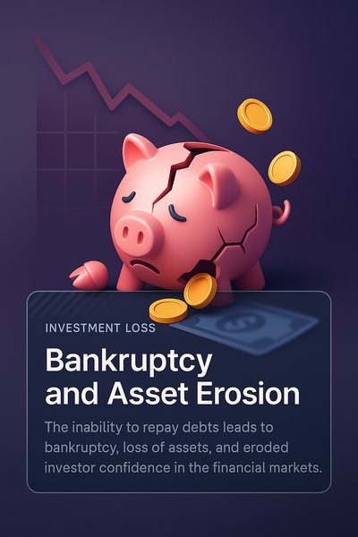 Broken Piggy Bank Symbolizing Financial Crisis and Bankruptcy