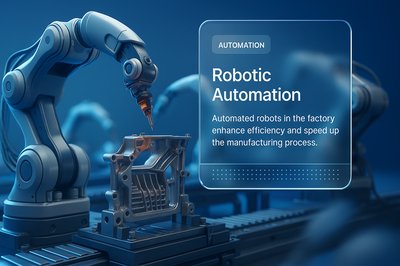 Futuristic Industrial Factory with Robotic Automation