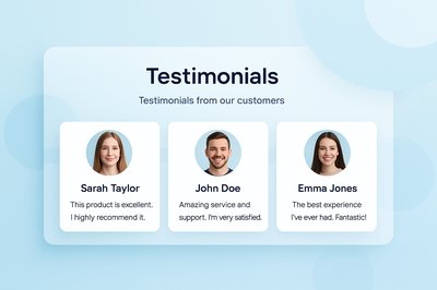 Minimalist Customer Testimonials Section with Stylish Design