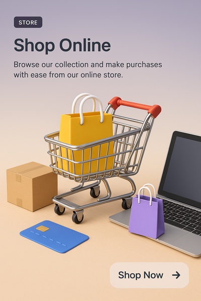 Detailed 3D Illustration of Online Shopping Concept