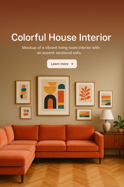 Stylish Living Room with Accent Sectional Sofa