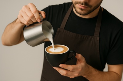 Modern Barista Preparing Stylish Cappuccino