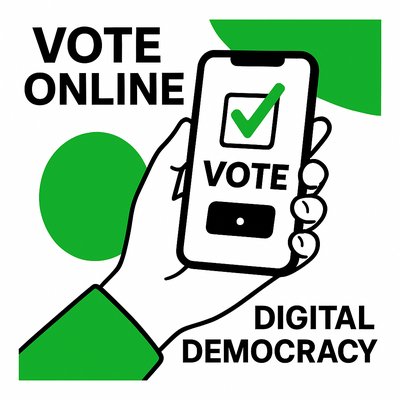 Digital Democracy Illustration Promoting Online Voting