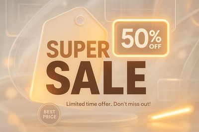 Dynamic Promotional Sale Banner Featuring Discount Offer