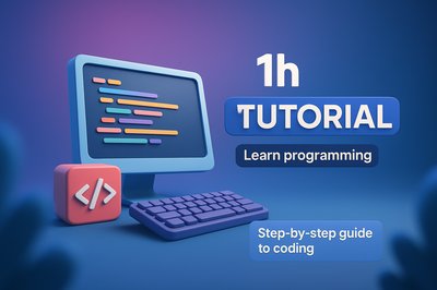 3D Illustration for Programming Tutorial with Coding Elements