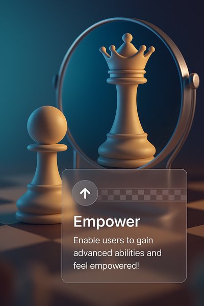 3D Illustration of Pawn and Queen Reflection in Mirror