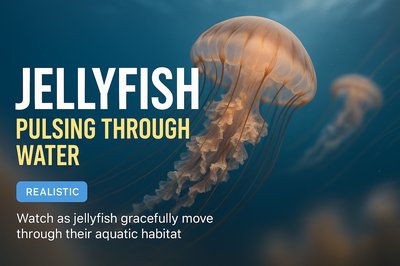 Realistic Underwater Scene of Jellyfish in Motion