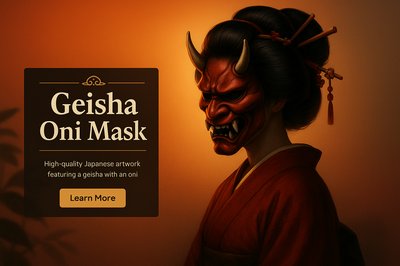 Stunning Geisha Oni Mask Artwork Representation
