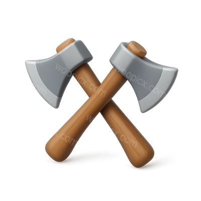3D Crossed Axes Icon with Isometric Design