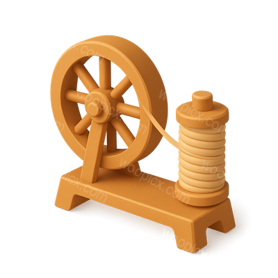 3D Spinner Thread Maker Icon with Isometric Design
