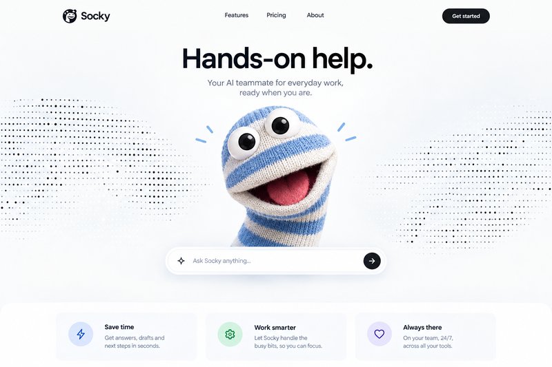 Friendly AI agent landing page