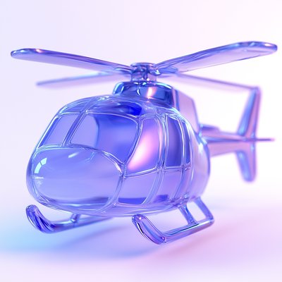 Stylized 3D Transparent Helicopter Model