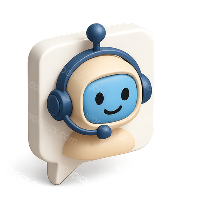 3D Icon of a Friendly AI Assistant with Headset