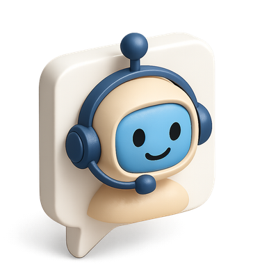 3D Icon of a Friendly AI Assistant with Headset
