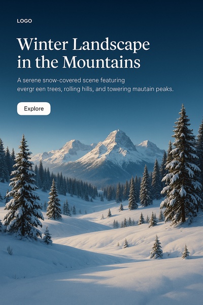 Stunning Winter Mountain Landscape with Snow-Covered Trees