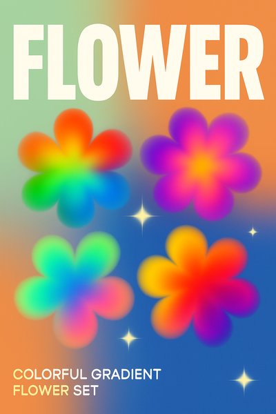 Colorful Gradient Flower Design for Modern Posters