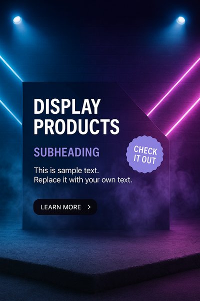 Neon Stage Display with Vibrant Lighting Effects