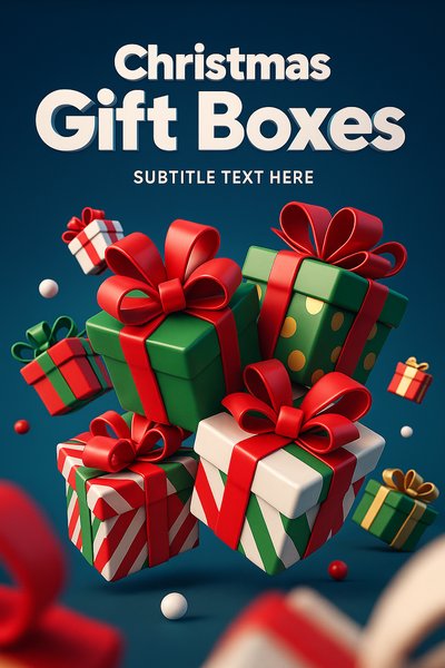 Dynamic 3D Christmas Gift Boxes with Engaging Design