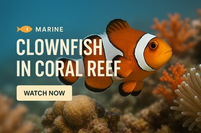 Underwater Scene Featuring Clownfish in Coral Reef Environment
