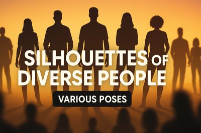 Silhouettes of Diverse People in Various Poses