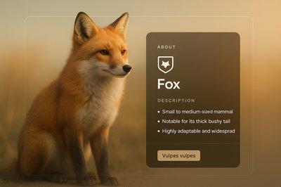 Stylish 3D Illustration of a Fox with Text Overlay