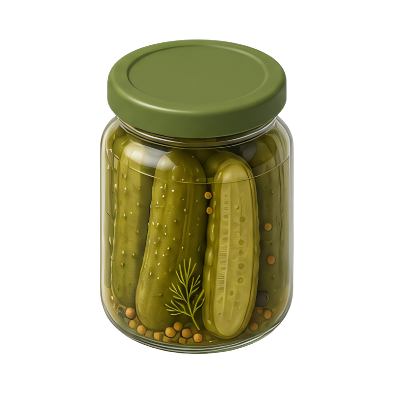 Jar of pickled cucumber spears