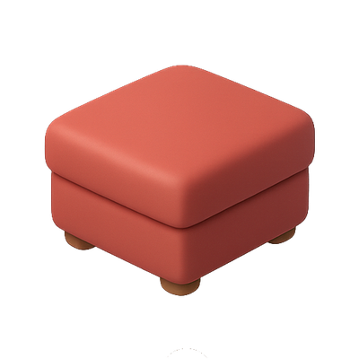 Stylized Square Ottoman with Soft Texture