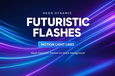 Vibrant Neon Light Lines on Dark Background for Dynamic Designs