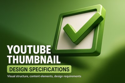 3D Checkmark Icon with YouTube Thumbnail Specifications