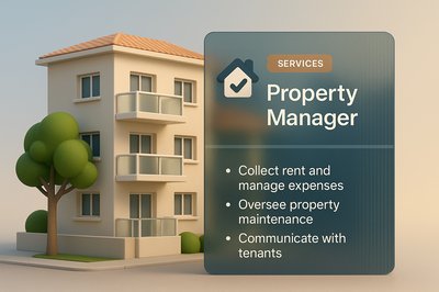 3D Illustration of Property Manager Services with Modern Design