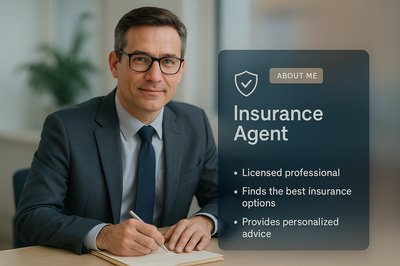 Stylish Insurance Agent with Transparent Glass Design