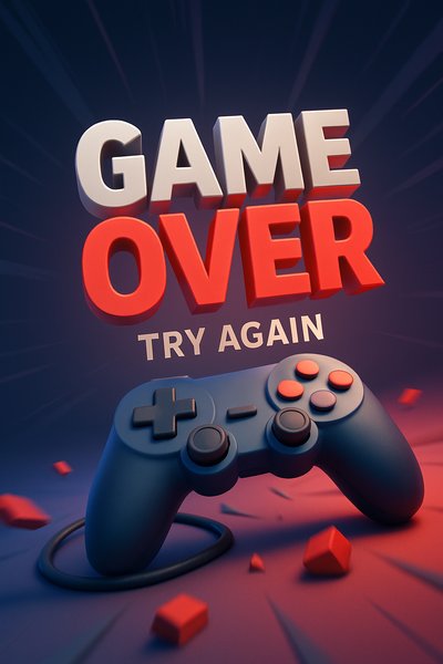 3D Game Over Graphic with Controller Theme