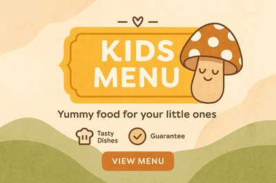 Boho Style Kids Menu Design for Fun Dining Experience