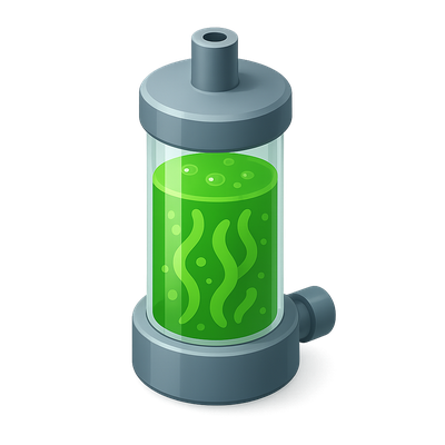 3D Icon of an Algae Bioreactor with Volumetric Effect