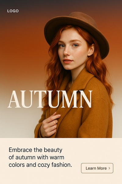 Attractive Redhead Model Symbolizing Autumn Season