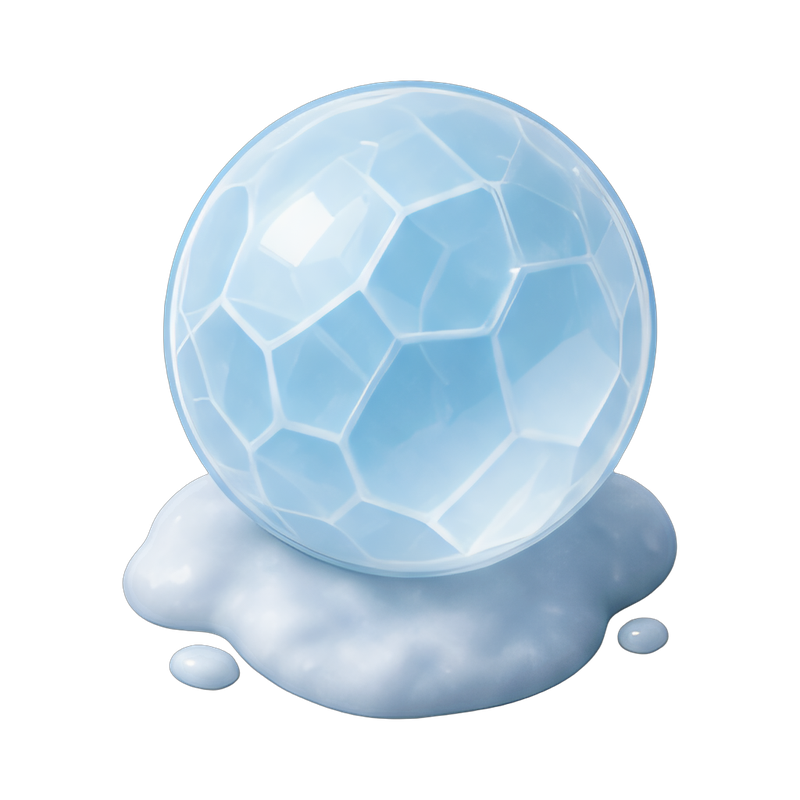 delicate frozen bubble crystal