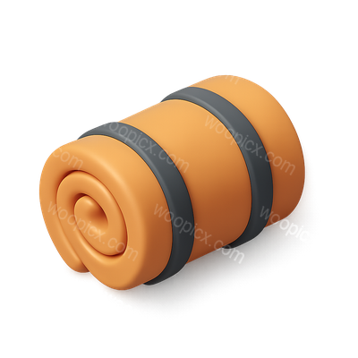 Stylish 3D Sleeping Bag Icon with Isometric Design