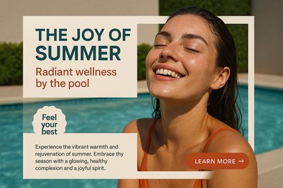 A Radiant Woman Enjoying Summer by the Pool