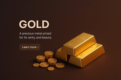 Realistic 3D Scene of Gold Bars and Coins