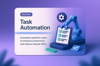 3D Illustration of Task Automation Feature Design