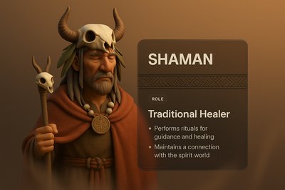 Shamanic Web Design Concept with 3D Illustration