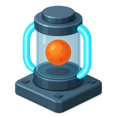 3D Antimatter Containment Icon with Isometric Design