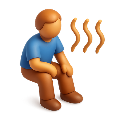 3D Heat Waves Icon with Person Sitting in Isometric View