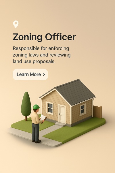 3D Scene Depicting Zoning Officer and Residential Area