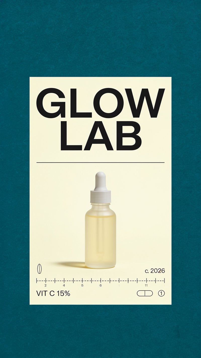 serum bottle on plain background