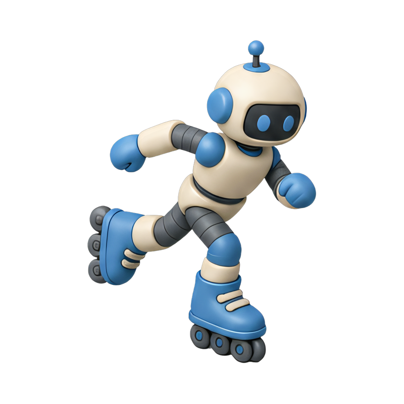 humanoid robot on rollerblades