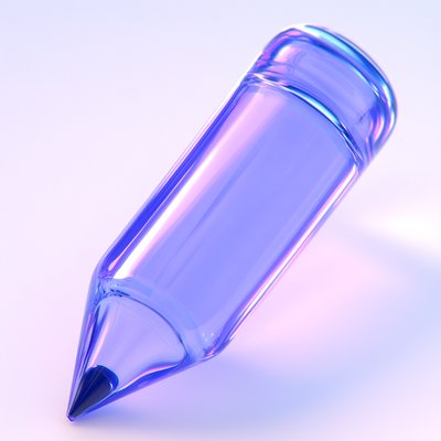 3D Render of a Stylized Purple Pencil