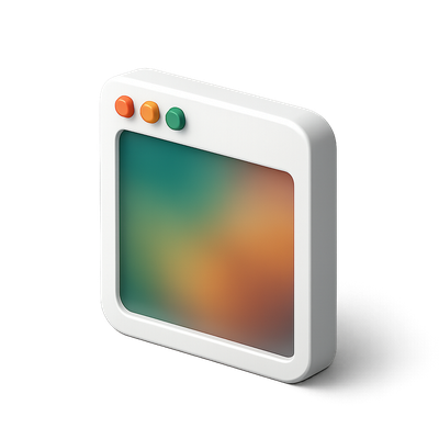 Stylish 3D Icon with Background Blur Effect