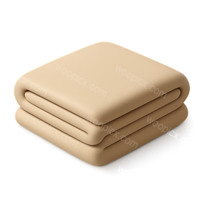 Stylized 3D Icon of a Neatly Folded Blanket